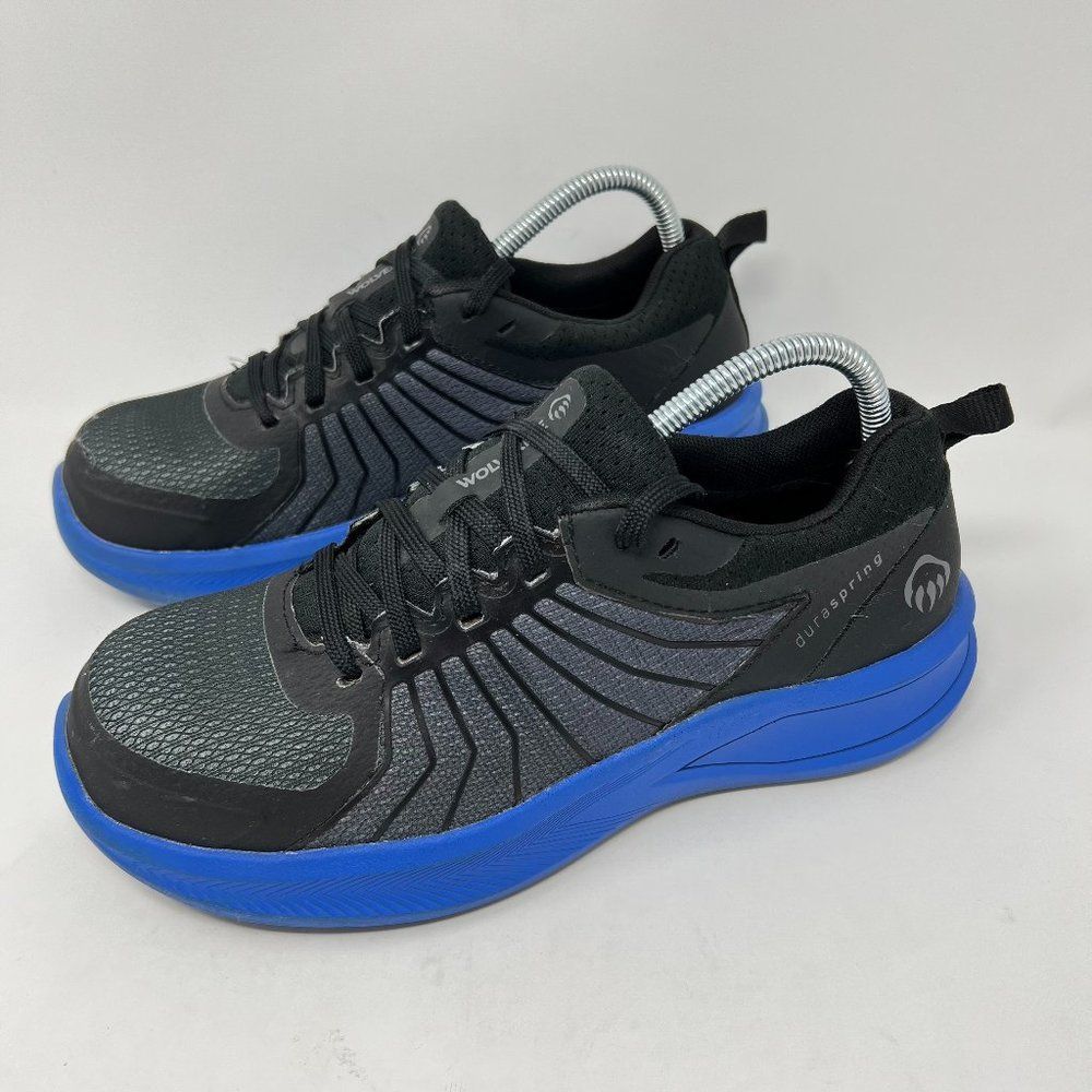 Wolverine Work Shoe Steel Toe Size 9W Women’s Non-Slip Black Blue Sneakers